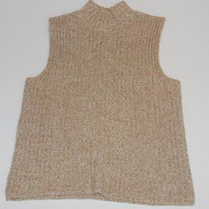 Talbots Sweater Sleeveless Mock neck Vest Chunky